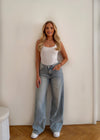 Wide Leg Denim Jeans – Light Wash