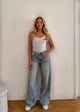 Wide Leg Denim Jeans – Light Wash